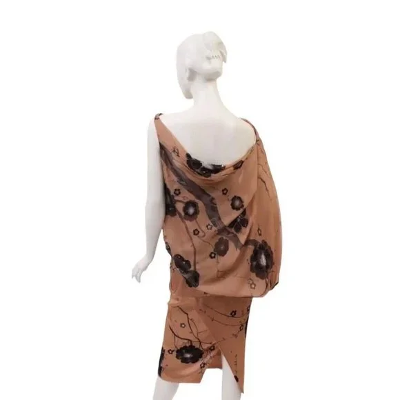 New Tom Ford Nude Cherry Blossom Embellished Asymmetric Wing Dress+Top - Picture 8 of 9